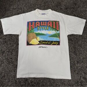 Vintage 90s Maui Hawaii White T-Shirt on All Sport tag Size Large